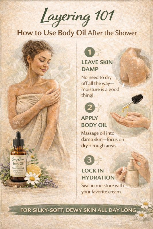 Layering 101: How to use Body Oil right after the shower for maximum absorption.
